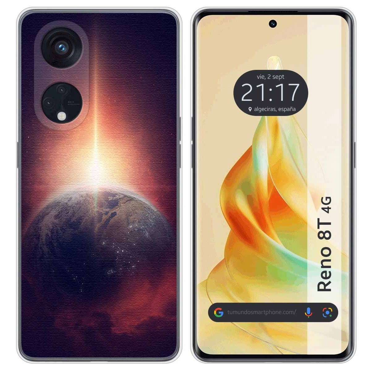 Funda Silicona para Oppo Reno 8T 4G diseño Tierra Dibujos