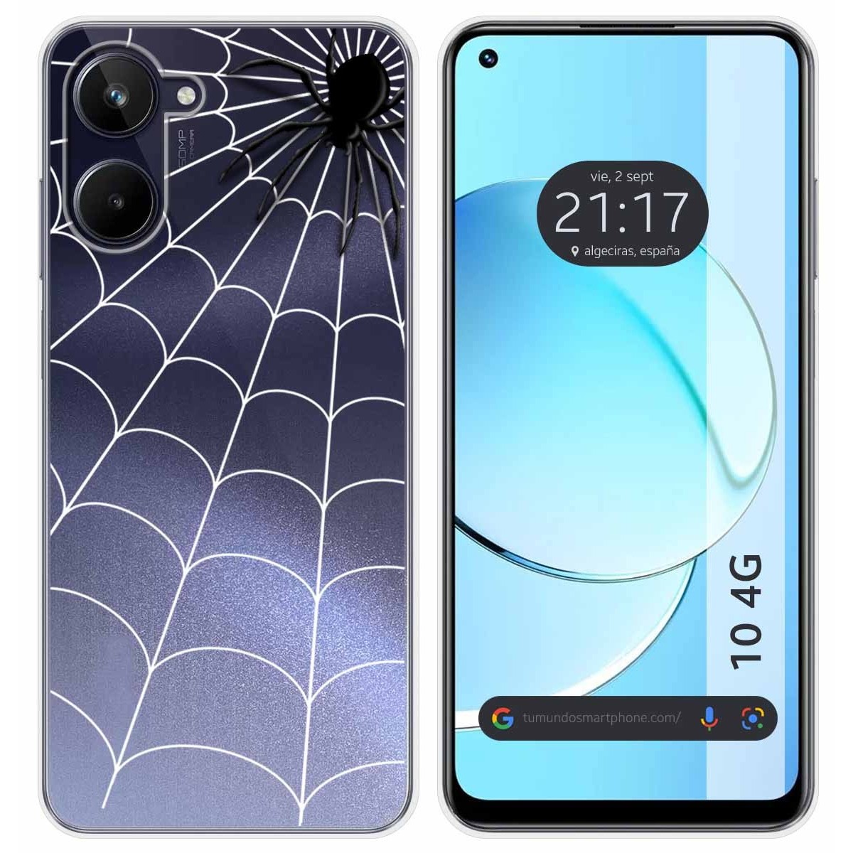 Funda Silicona Transparente para Realme 10 4G diseño Araña Dibujos