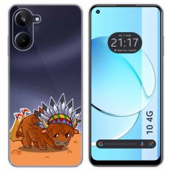 Funda Silicona Transparente para Realme 10 4G diseño Bufalo Dibujos