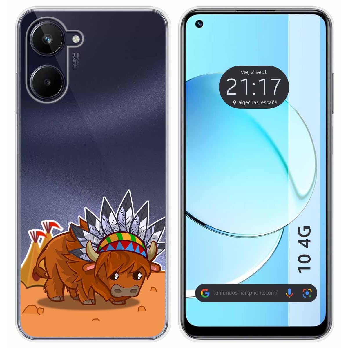 Funda Silicona Transparente para Realme 10 4G diseño Bufalo Dibujos