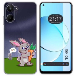 Funda Silicona Transparente para Realme 10 4G diseño Conejo Dibujos