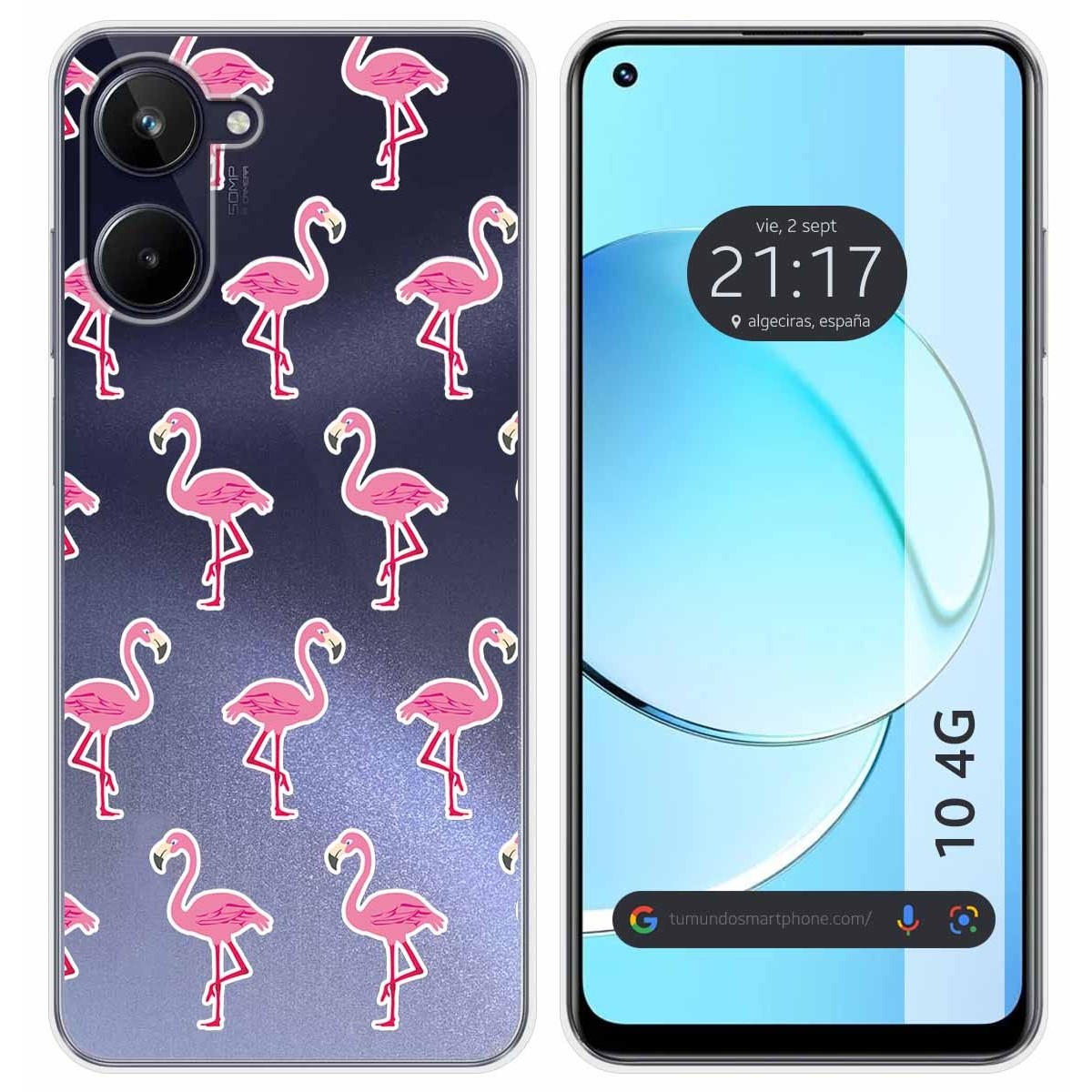 Funda Silicona Transparente para Realme 10 4G diseño Flamenco Dibujos