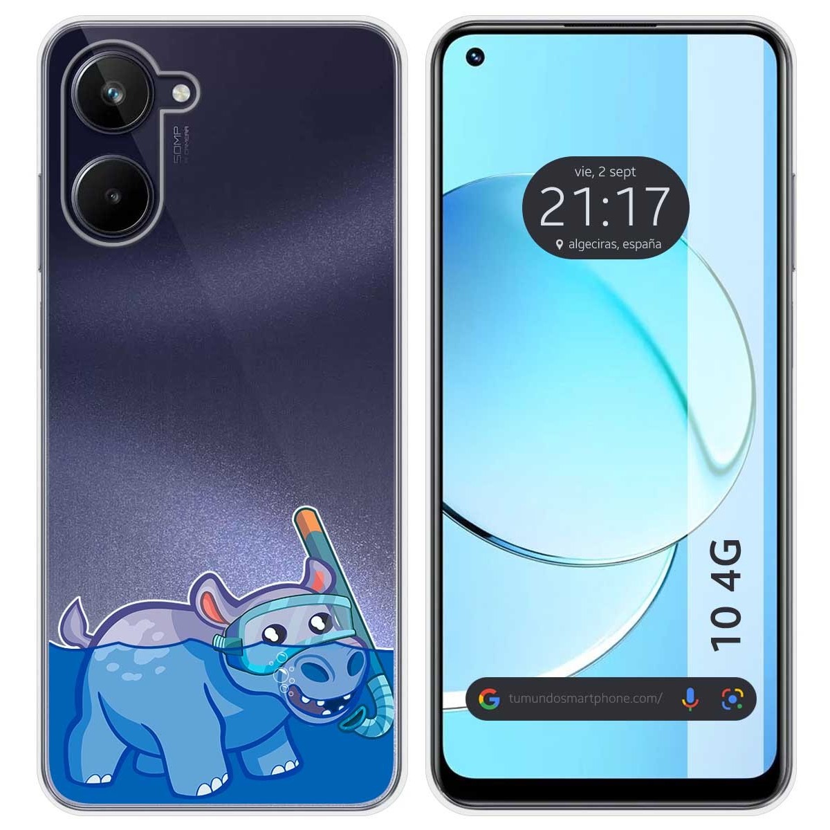 Funda Silicona Transparente para Realme 10 4G diseño Hipo Dibujos