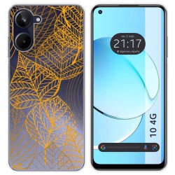 Funda Silicona Transparente para Realme 10 4G diseño Hojas Dibujos