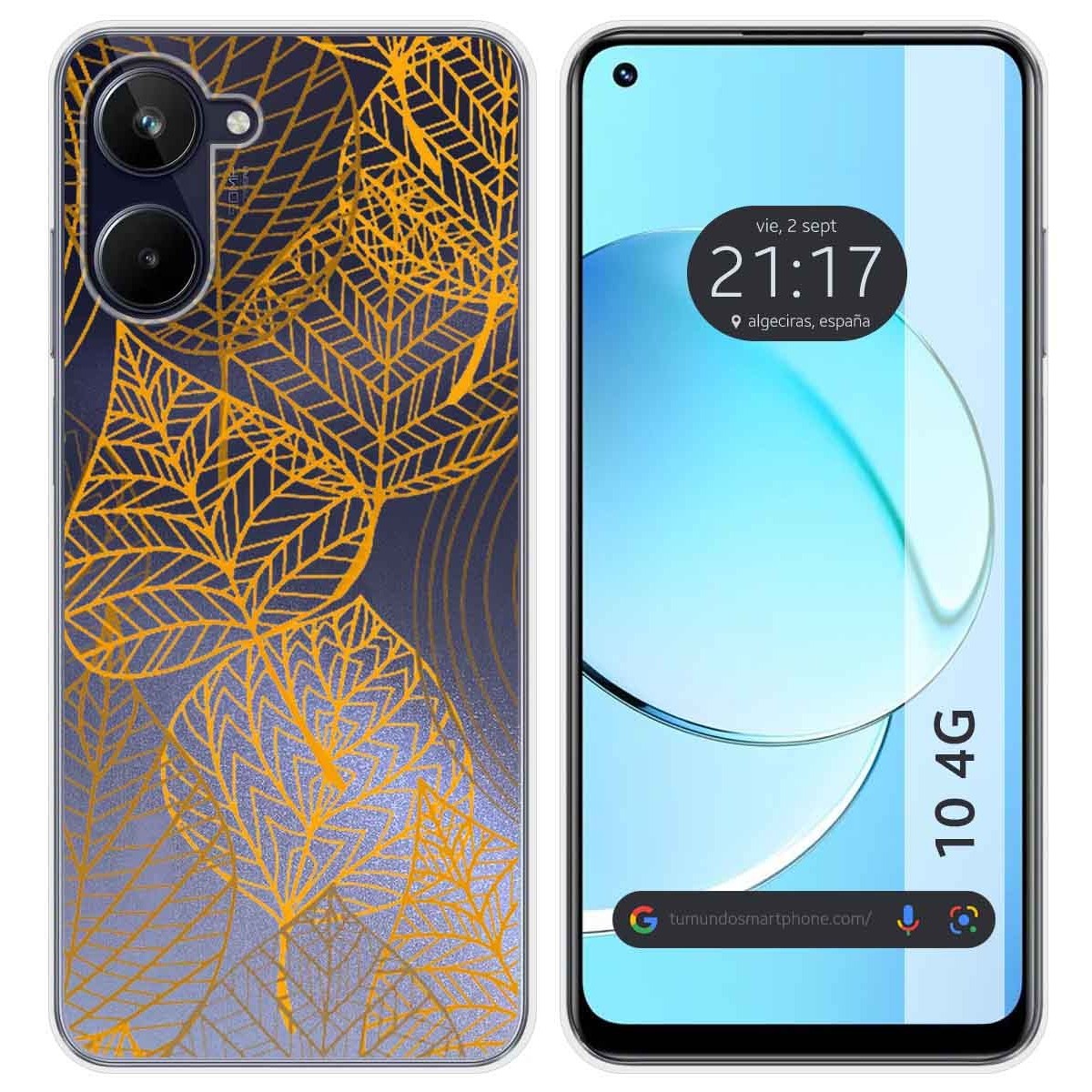 Funda Silicona Transparente para Realme 10 4G diseño Hojas Dibujos