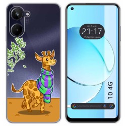 Funda Silicona Transparente para Realme 10 4G diseño Jirafa Dibujos