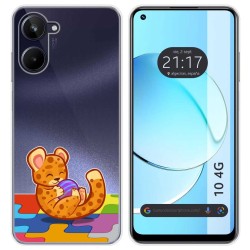 Funda Silicona Transparente para Realme 10 4G diseño Leopardo Dibujos