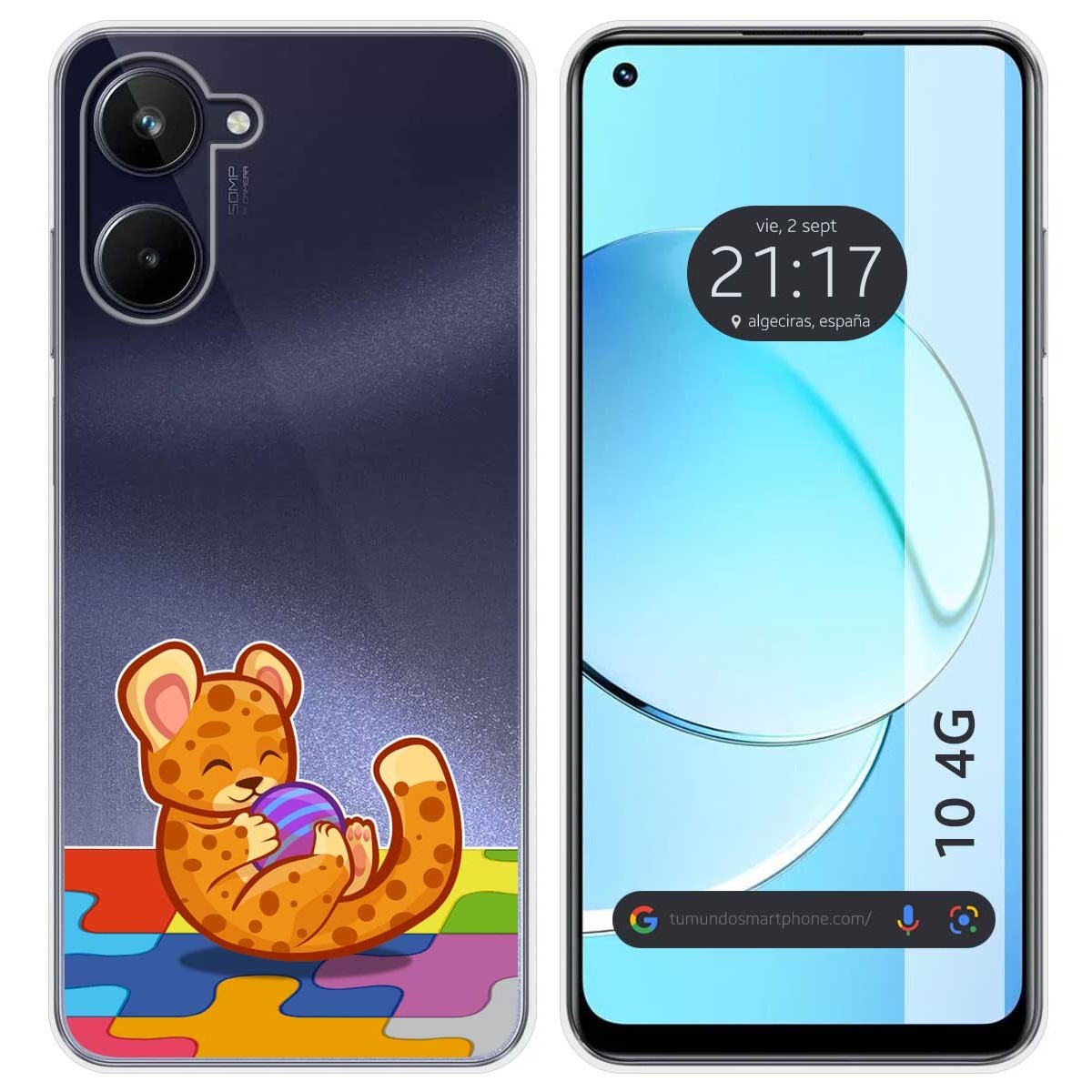 Funda Silicona Transparente para Realme 10 4G diseño Leopardo Dibujos