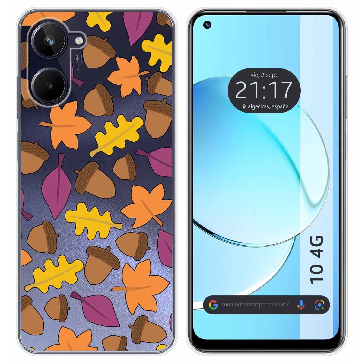 Funda Silicona Transparente para Realme 10 4G diseño Otoño Dibujos