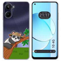 Funda Silicona Transparente para Realme 10 4G diseño Panda Dibujos
