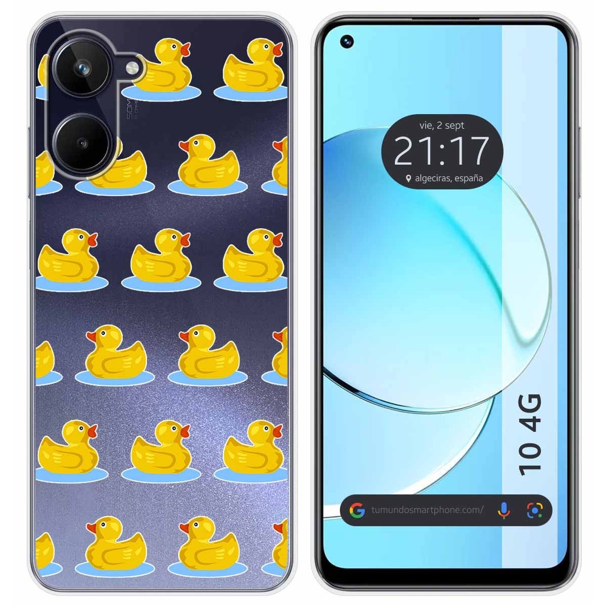 Funda Silicona Transparente para Realme 10 4G diseño Pato Dibujos