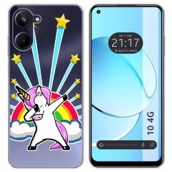 Funda Silicona Transparente para Realme 10 4G diseño Unicornio Dibujos
