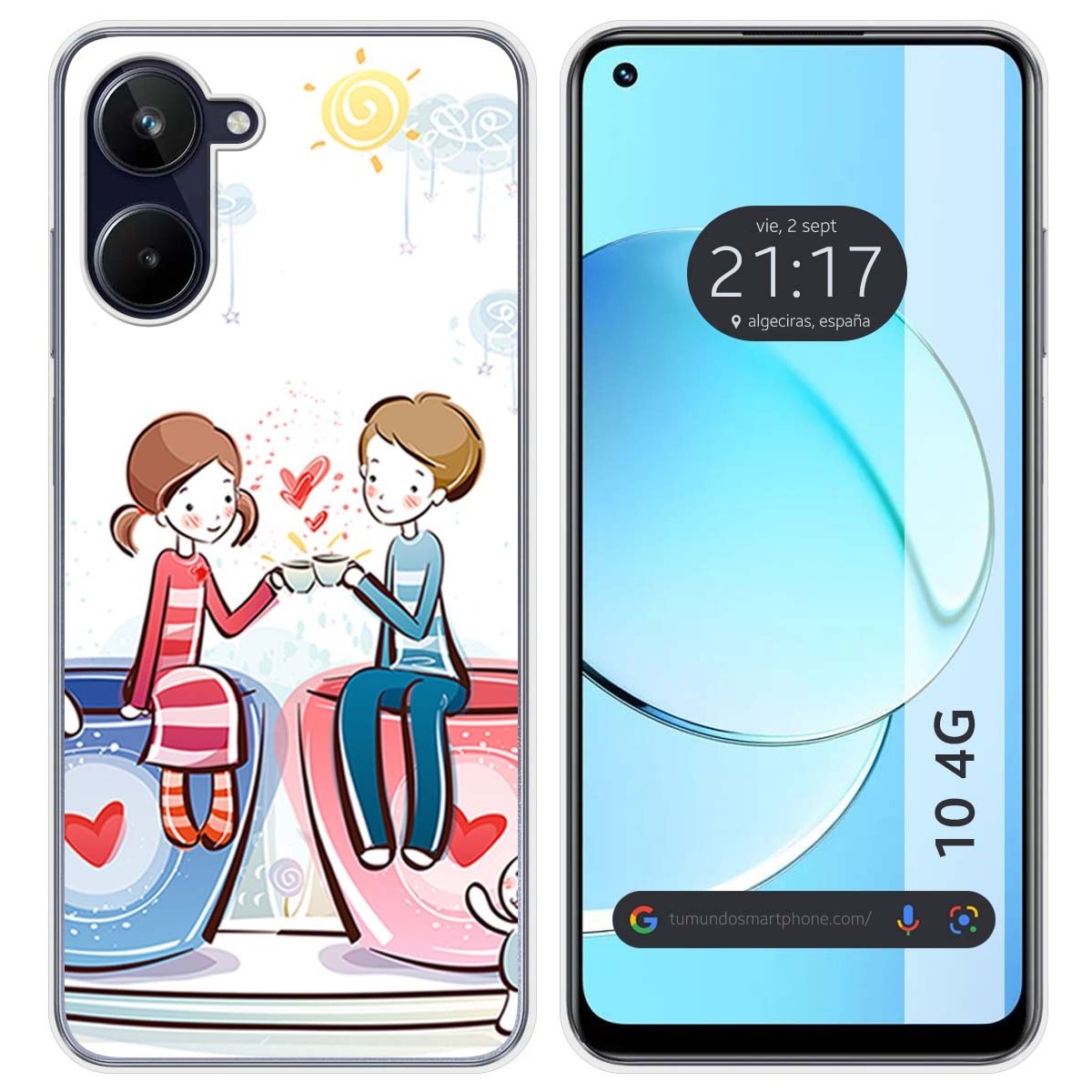 Funda Silicona para Realme 10 4G diseño Café Dibujos