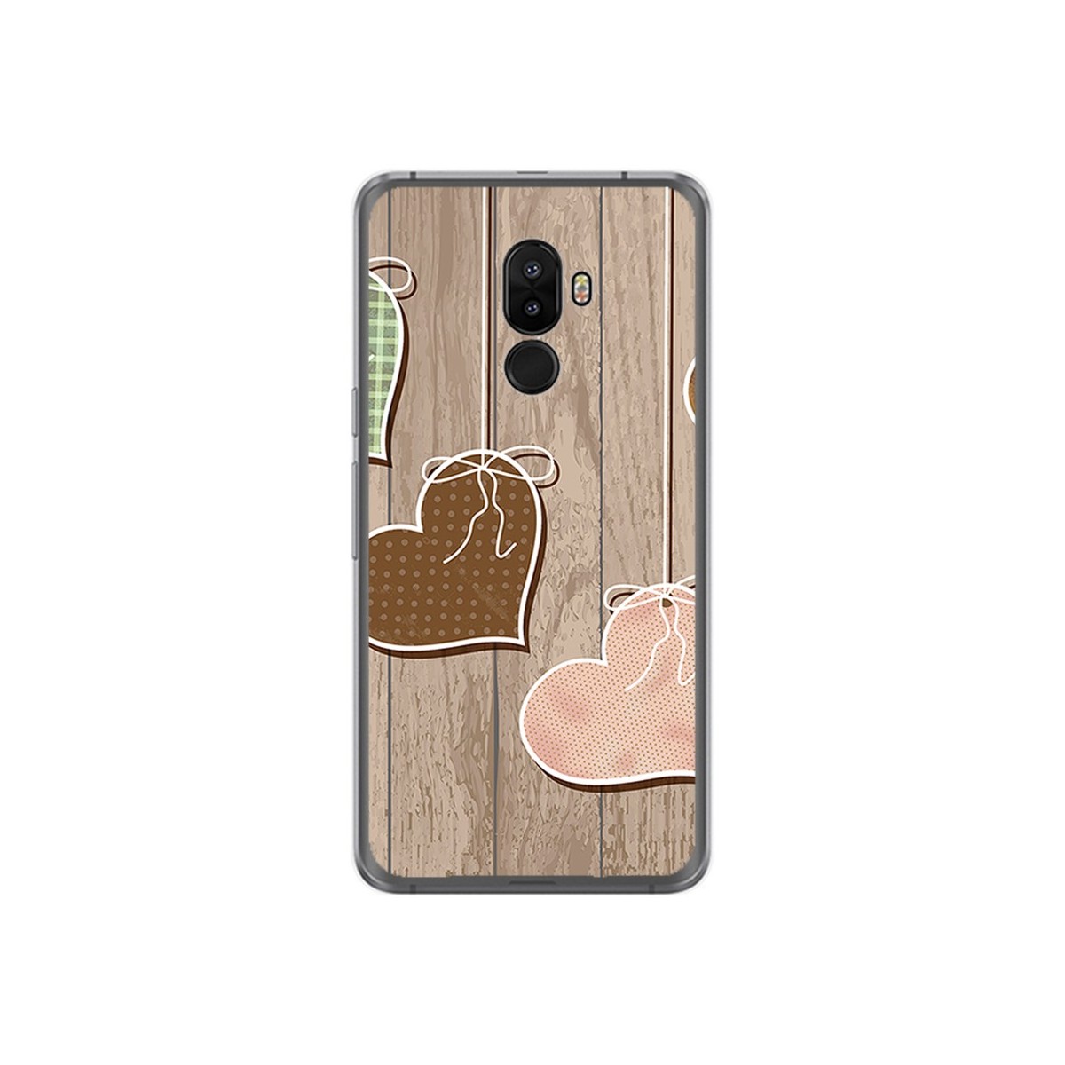 Funda Gel Tpu para Ulefone S8 / S8 Pro Diseño Corazones Madera Dibujos