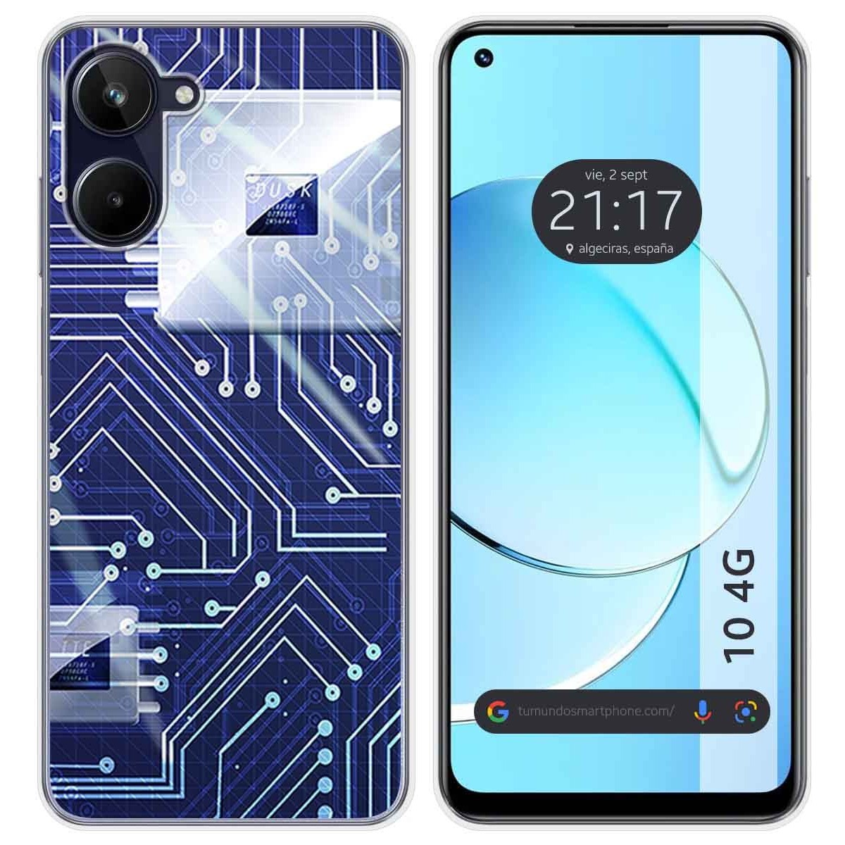 Funda Silicona para Realme 10 4G diseño Circuito Dibujos