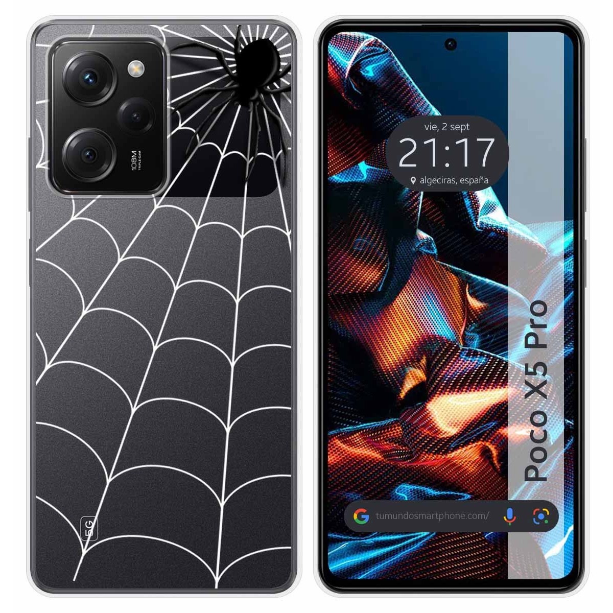 Funda Silicona Transparente compatible con Xiaomi POCO X5 Pro 5G diseño Araña Dibujos