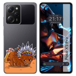 Funda Silicona Transparente compatible con Xiaomi POCO X5 Pro 5G diseño Bufalo Dibujos