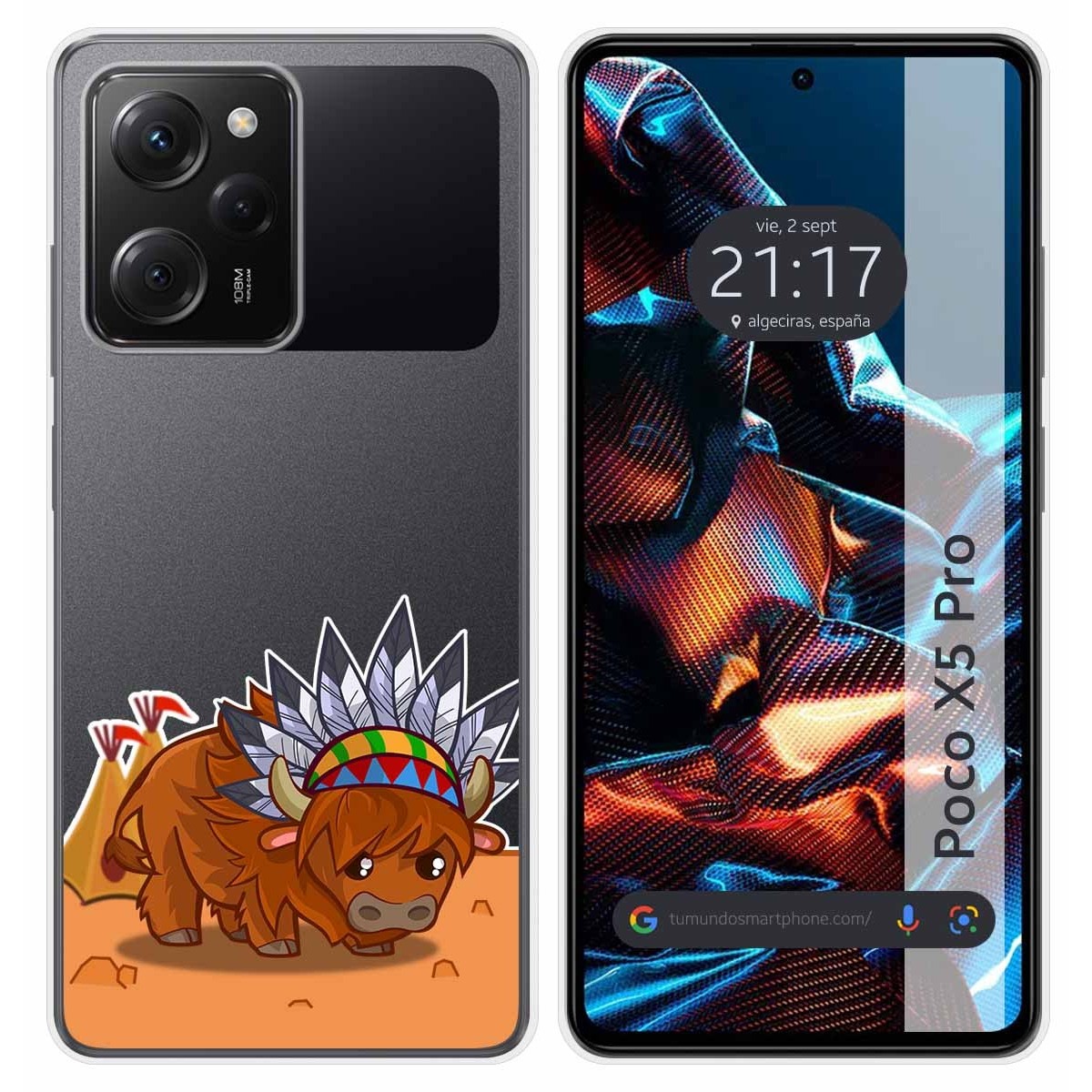 Funda Silicona Transparente compatible con Xiaomi POCO X5 Pro 5G diseño Bufalo Dibujos