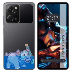 Funda Silicona Transparente compatible con Xiaomi POCO X5 Pro 5G diseño Hipo Dibujos
