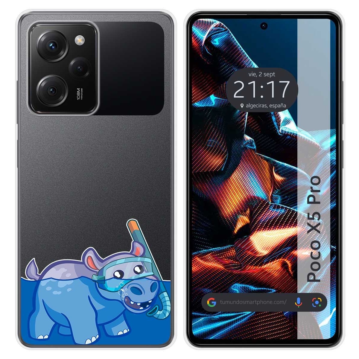 Funda Silicona Transparente compatible con Xiaomi POCO X5 Pro 5G diseño Hipo Dibujos