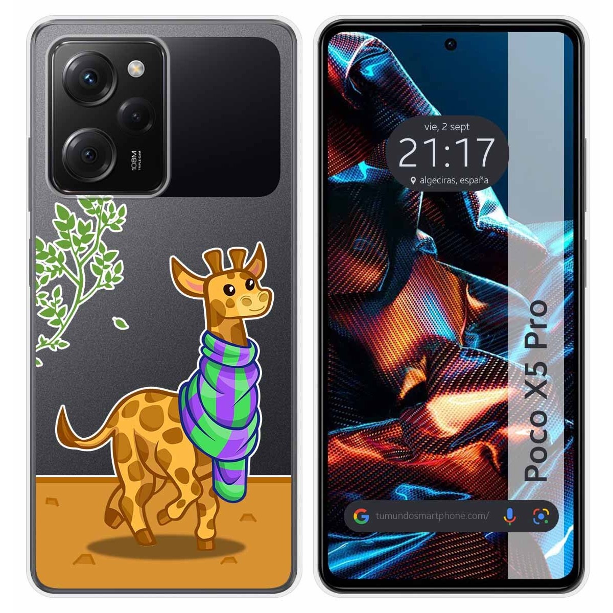Funda Silicona Transparente compatible con Xiaomi POCO X5 Pro 5G diseño Jirafa Dibujos