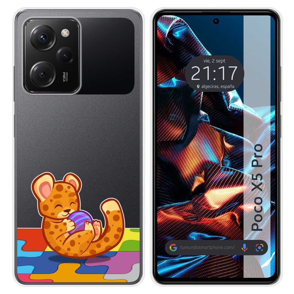 Funda Silicona Transparente compatible con Xiaomi POCO X5 Pro 5G diseño Leopardo Dibujos