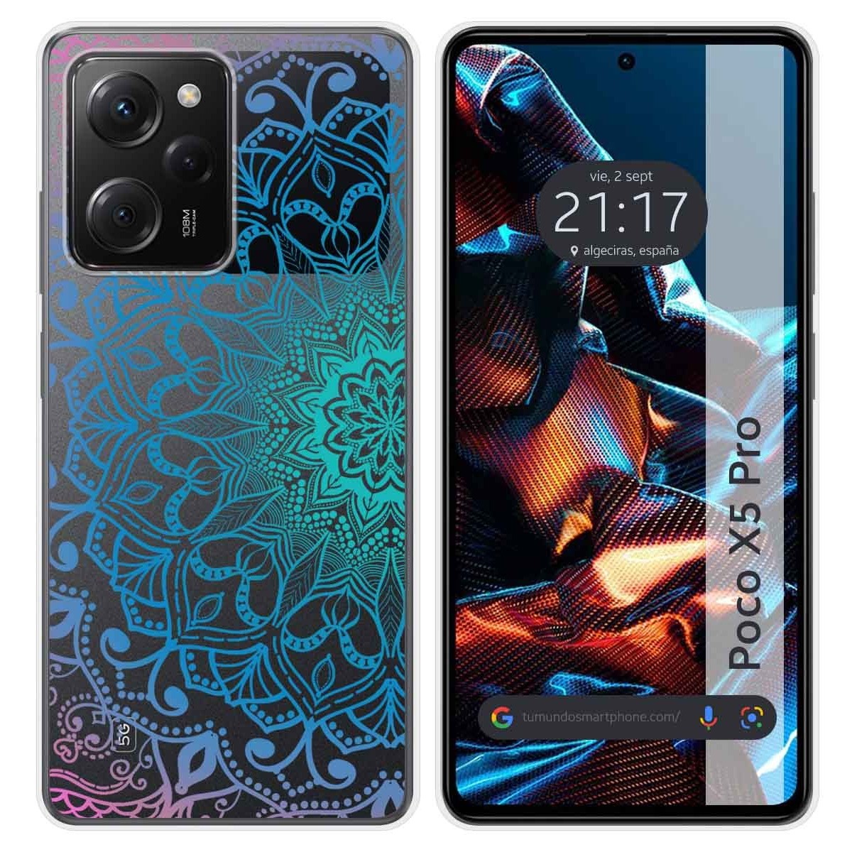 Funda Silicona Transparente compatible con Xiaomi POCO X5 Pro 5G diseño Mandala Dibujos