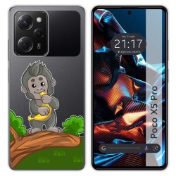 Funda Silicona Transparente compatible con Xiaomi POCO X5 Pro 5G diseño Mono Dibujos