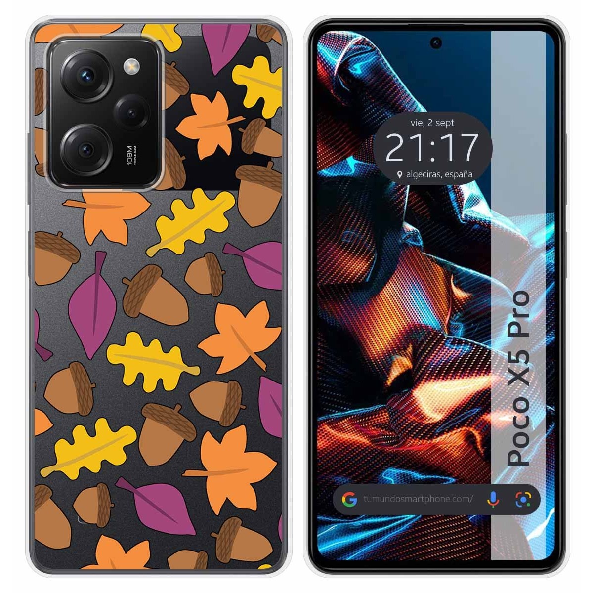 Funda Silicona Transparente compatible con Xiaomi POCO X5 Pro 5G diseño Otoño Dibujos