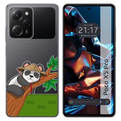 Funda Silicona Transparente compatible con Xiaomi POCO X5 Pro 5G diseño Panda Dibujos