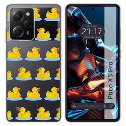 Funda Silicona Transparente compatible con Xiaomi POCO X5 Pro 5G diseño Pato Dibujos