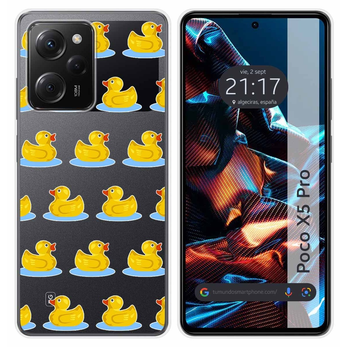 Funda Silicona Transparente compatible con Xiaomi POCO X5 Pro 5G diseño Pato Dibujos