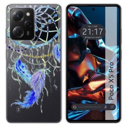 Funda Silicona Transparente compatible con Xiaomi POCO X5 Pro 5G diseño Plumas Dibujos