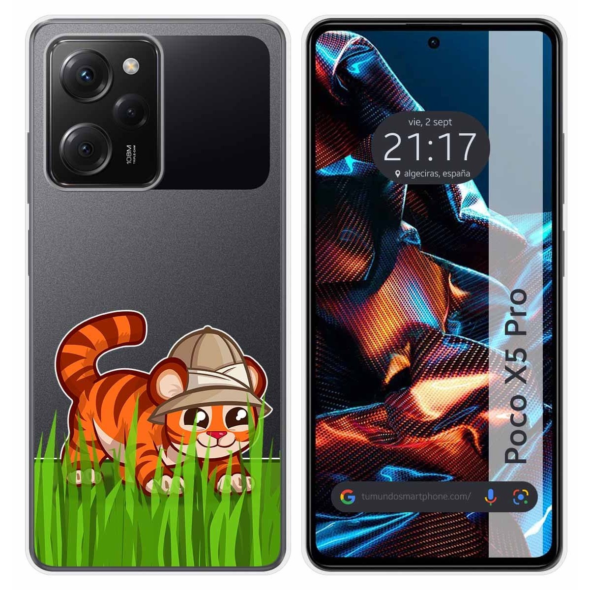Funda Silicona Transparente compatible con Xiaomi POCO X5 Pro 5G diseño Tigre Dibujos