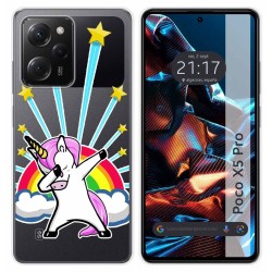 Funda Silicona Transparente compatible con Xiaomi POCO X5 Pro 5G diseño Unicornio Dibujos