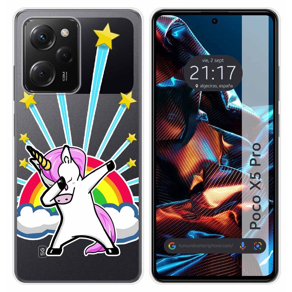 Funda Silicona Transparente compatible con Xiaomi POCO X5 Pro 5G diseño Unicornio Dibujos
