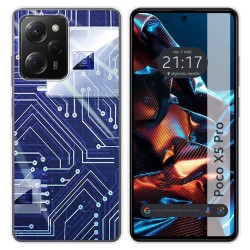Funda Silicona compatible con Xiaomi POCO X5 Pro 5G diseño Circuito Dibujos