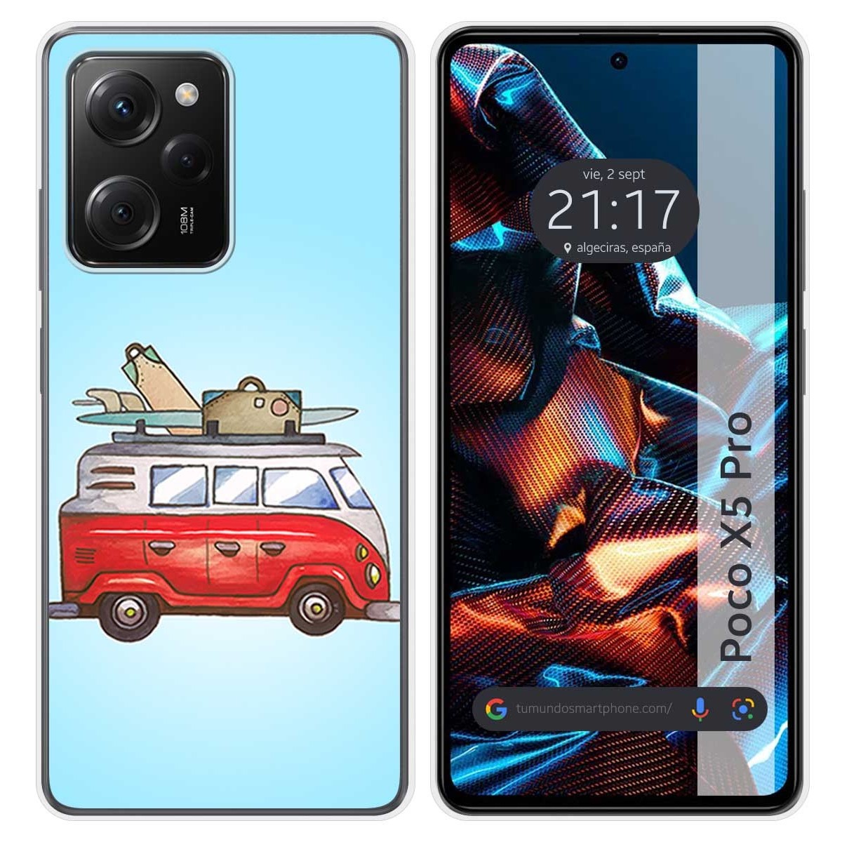 Funda Silicona compatible con Xiaomi POCO X5 Pro 5G diseño Furgoneta Dibujos