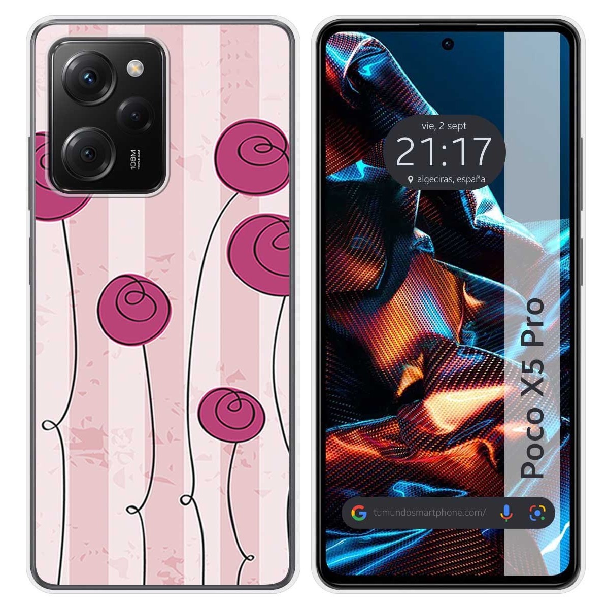 Funda Silicona compatible con Xiaomi POCO X5 Pro 5G diseño Flores Vintage Dibujos
