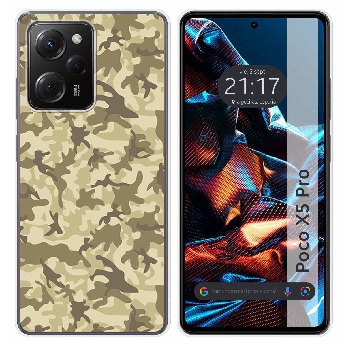 Funda Silicona compatible con Xiaomi POCO X5 Pro 5G diseño Sand Camuflaje Dibujos