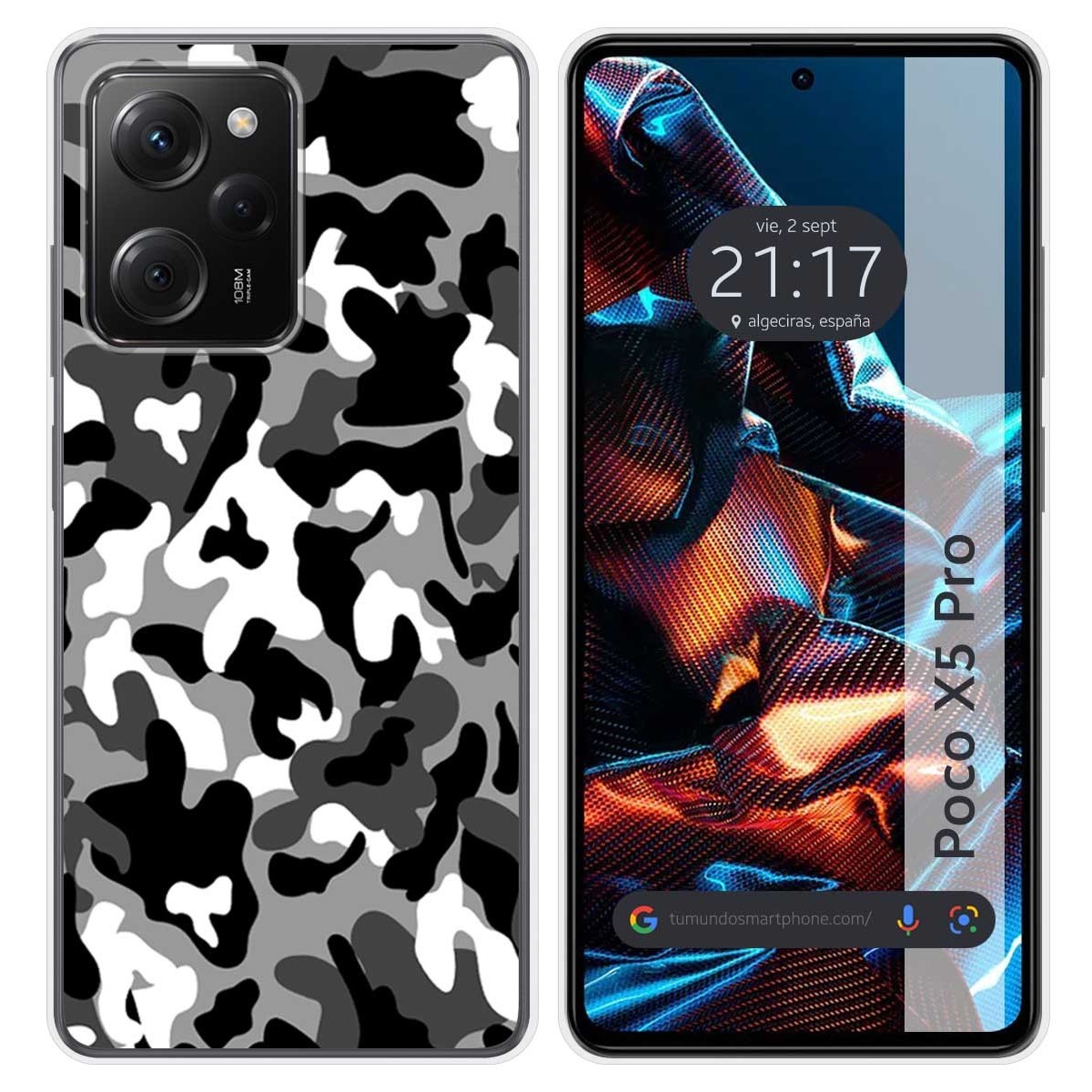 Funda Silicona compatible con Xiaomi POCO X5 Pro 5G diseño Snow Camuflaje Dibujos