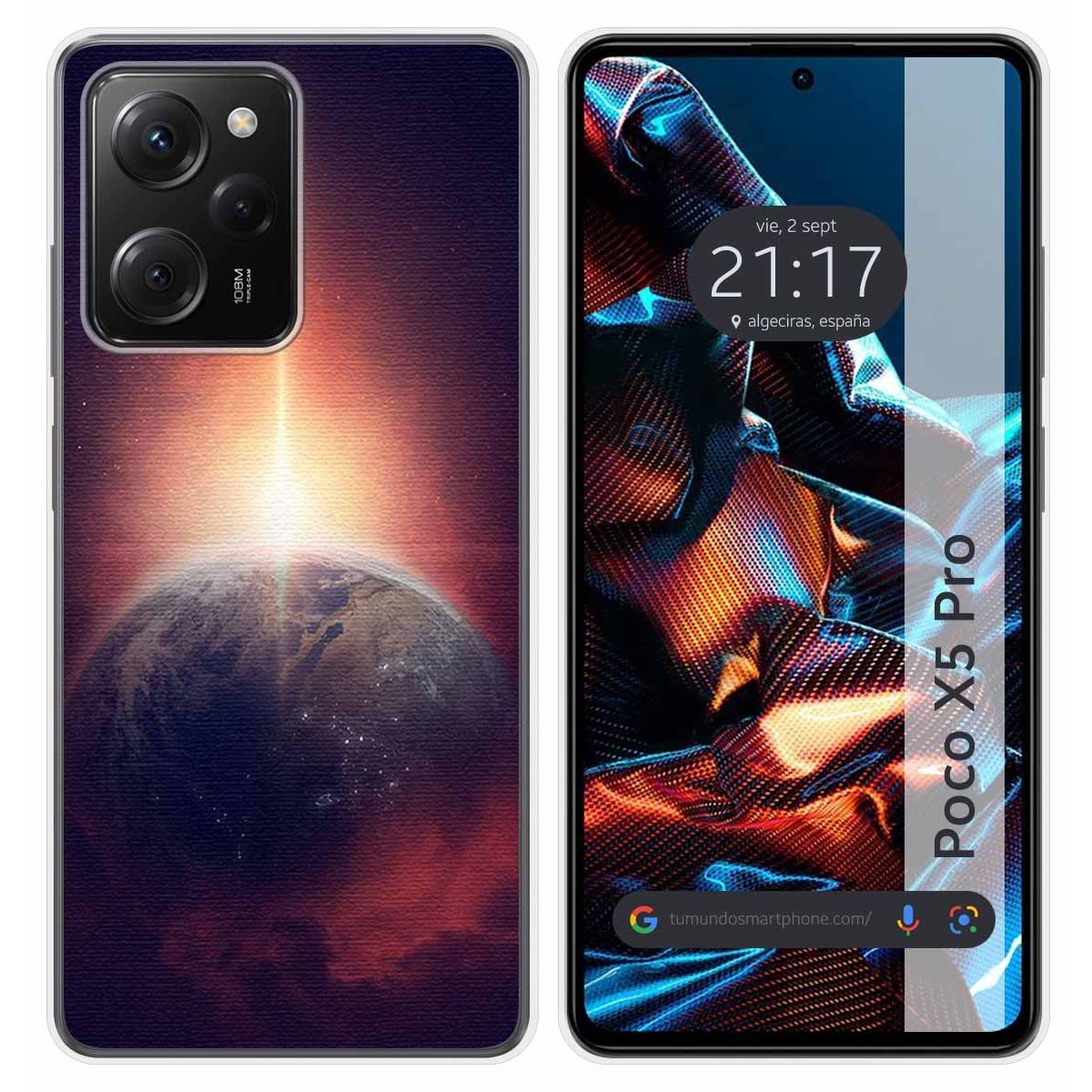 Funda Silicona compatible con Xiaomi POCO X5 Pro 5G diseño Tierra Dibujos