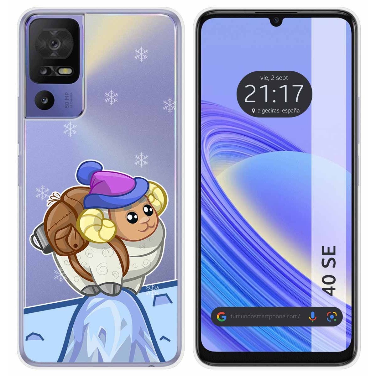 Funda Silicona Transparente para TCL 40 SE diseño Cabra Dibujos