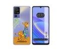 Funda Silicona Transparente para TCL 40 SE diseño Jirafa Dibujos