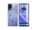 Funda Silicona Transparente para TCL 40 SE diseño Plumas Dibujos