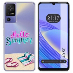 Funda Silicona Transparente para TCL 40 SE diseño Summer Dibujos