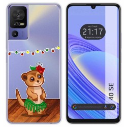 Funda Silicona Transparente para TCL 40 SE diseño Suricata Dibujos