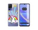 Funda Silicona Transparente para TCL 40 SE diseño Unicornio Dibujos