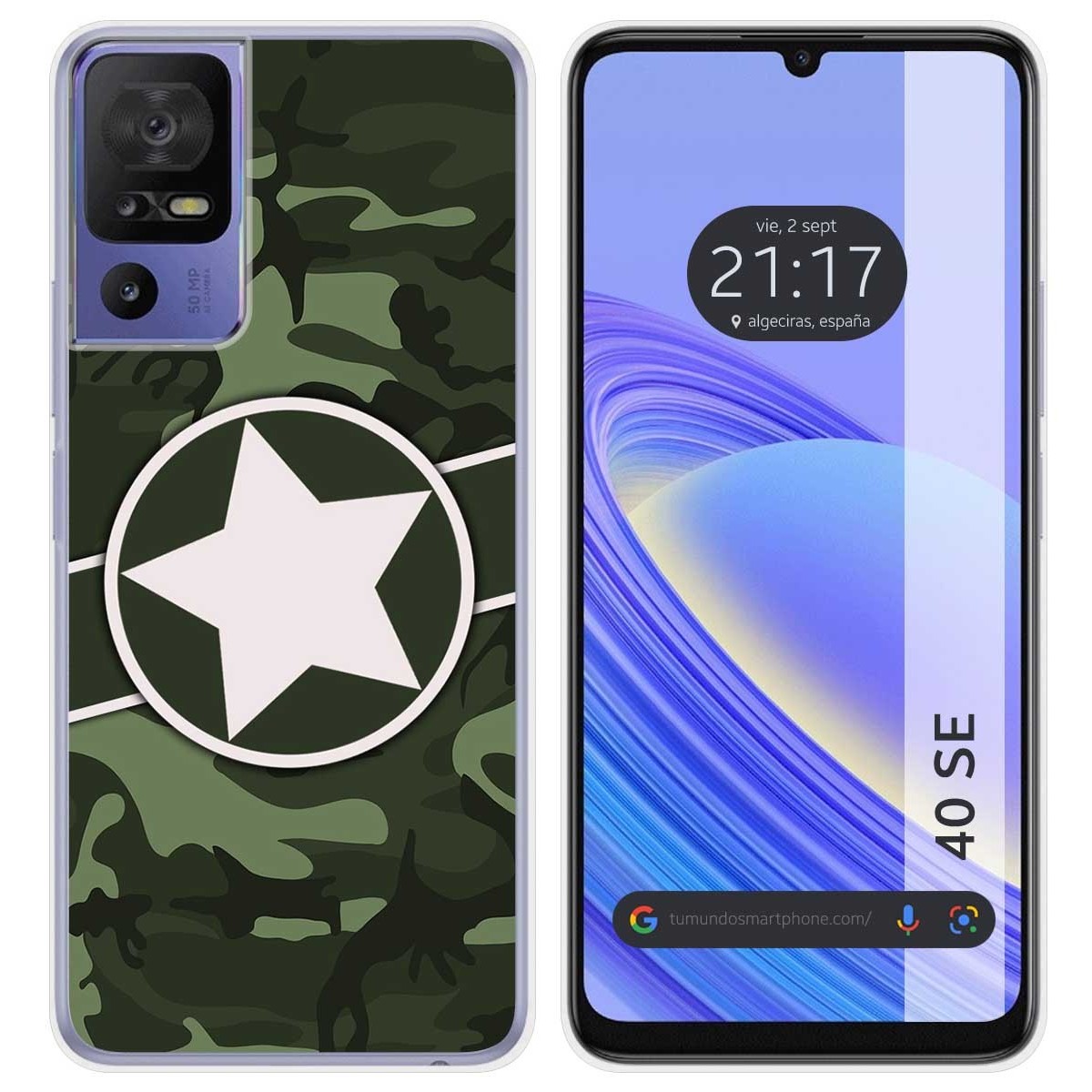 Funda Silicona para TCL 40 SE diseño Camuflaje 01 Dibujos