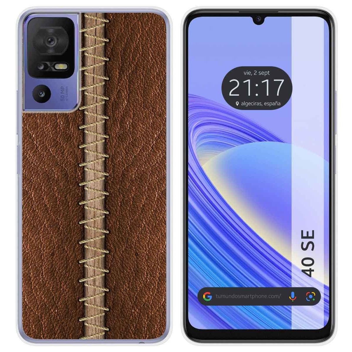 Funda Silicona para TCL 40 SE diseño Cuero 01 Dibujos